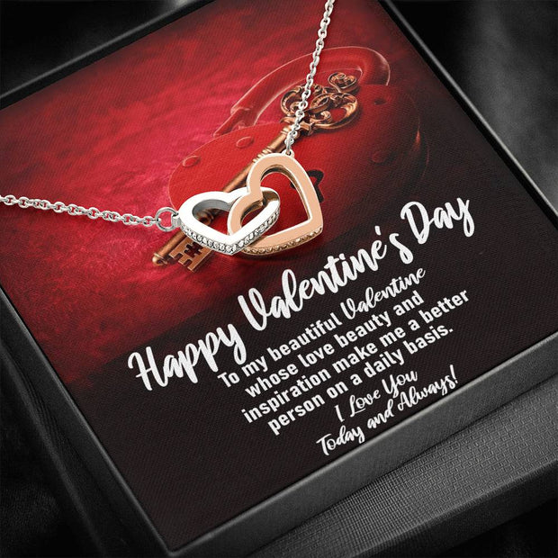 To My Beautiful Valentine Heart Necklace