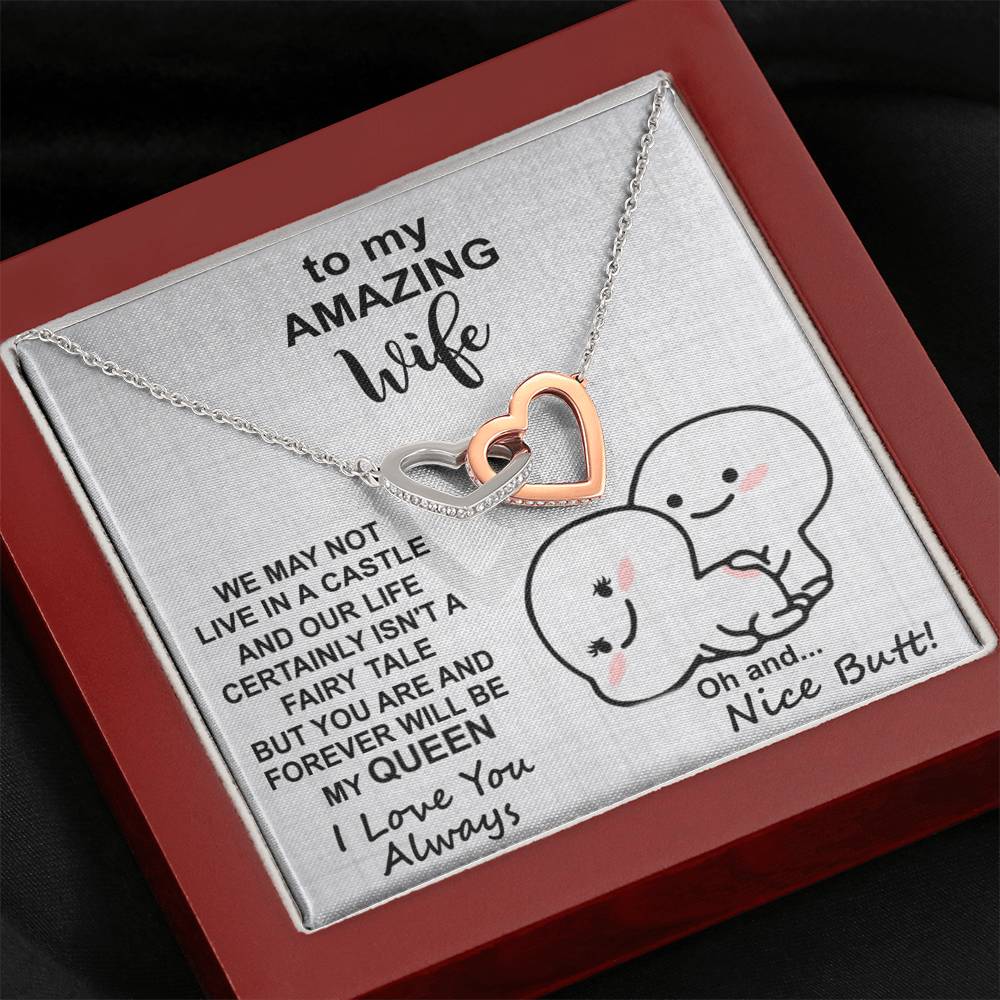 To My Amazing Wife Double Heart Necklace