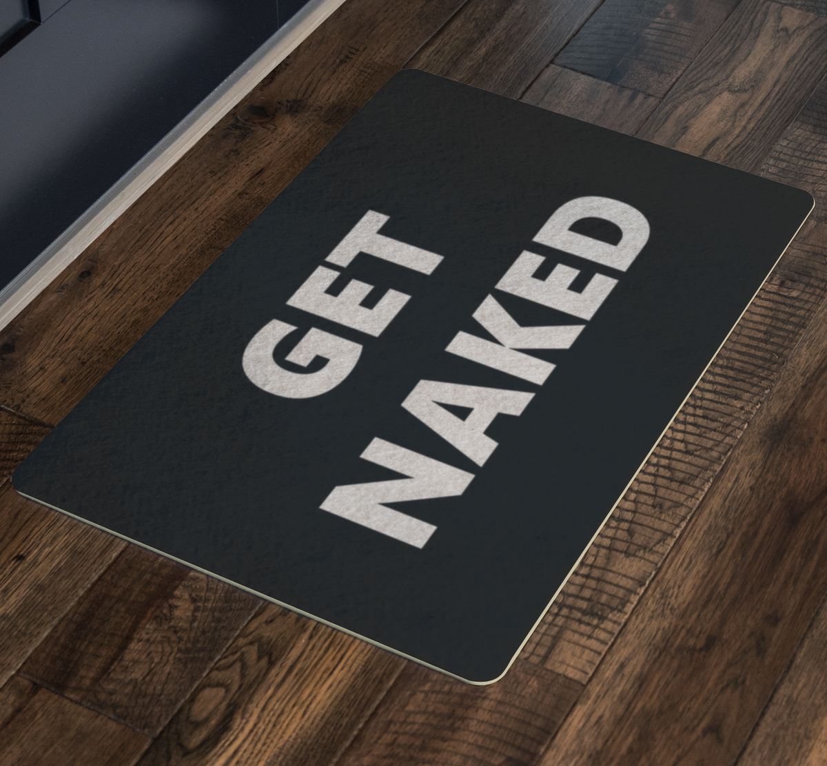 Get Naked Black and White Bath Mat