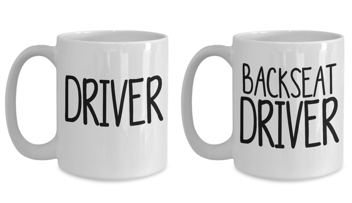 Driver Backseat Driver Couples Mug Set