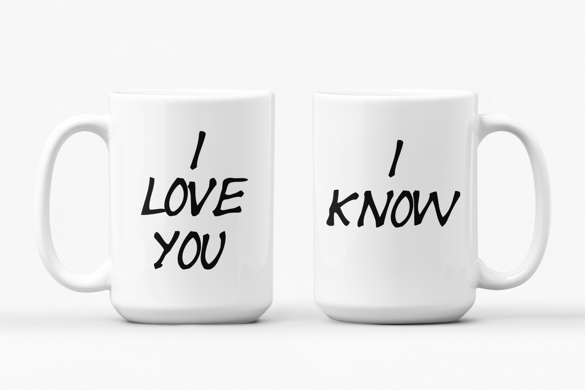 Couples Mug Set I Love You I Know Fun Cup Set for Two