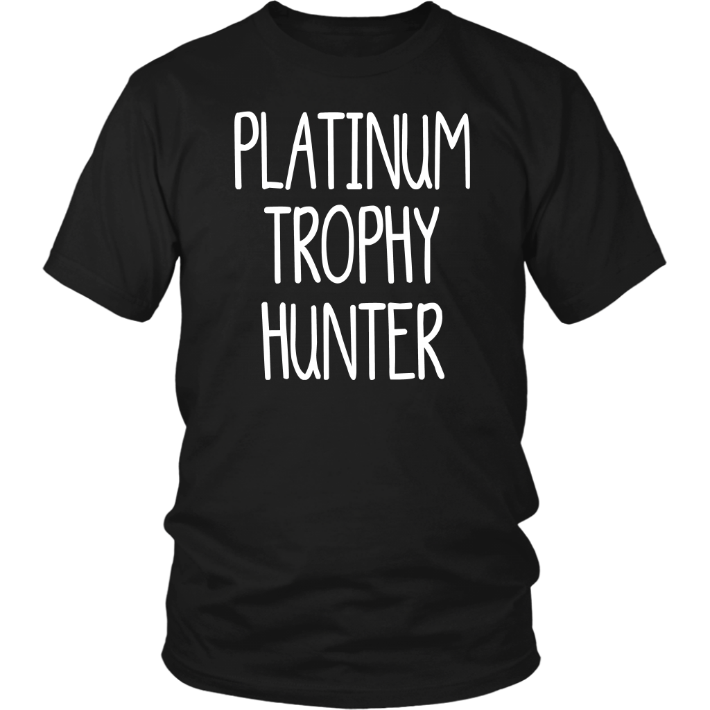 Gamers T-Shirt Platinum Trophy Hunter PS4 Gift Idea