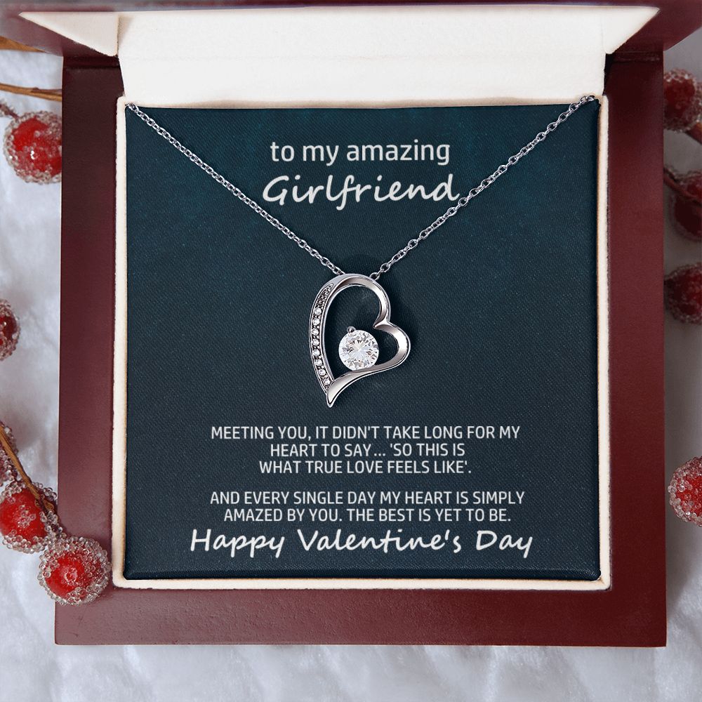To My Amazing Girlfriend Heart Necklace