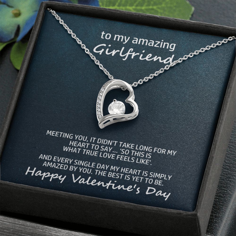 To My Amazing Girlfriend Heart Necklace