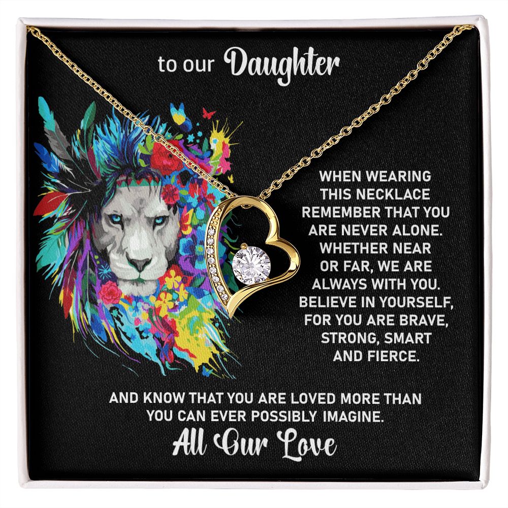 To My Daughter Fierce Heart Necklace