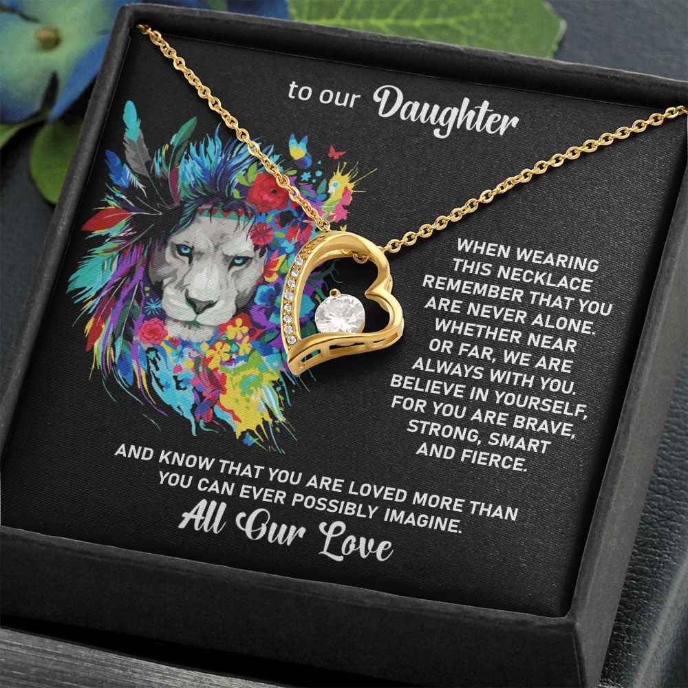 To My Daughter Fierce Heart Necklace