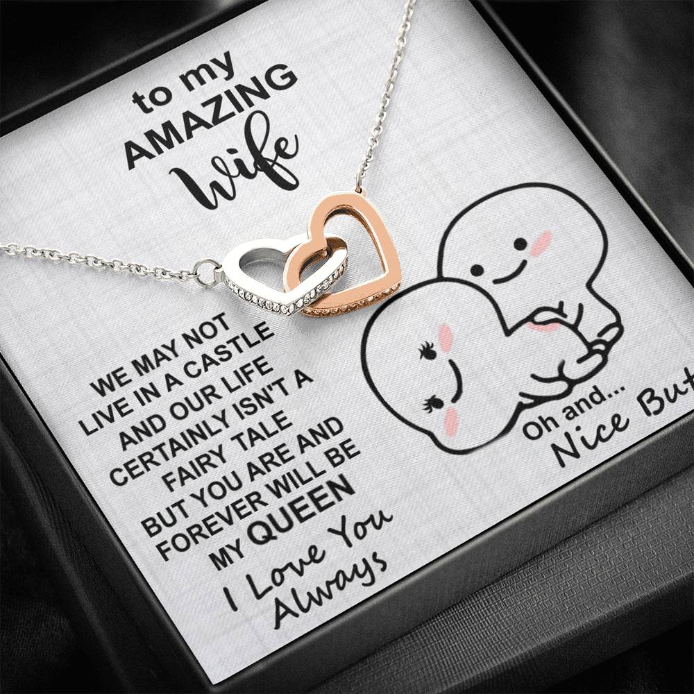 To My Amazing Wife Double Heart Necklace