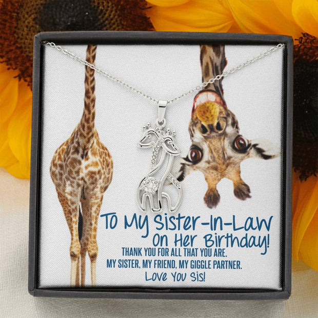 Sister In Law Birthday Necklace Giraffe