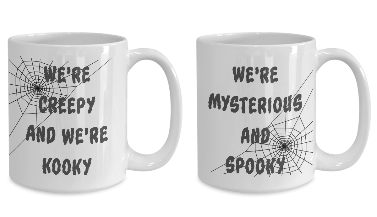 Halloween Mug Set Creepy Kooky Mysterious Spooky Addams Family Gift Set