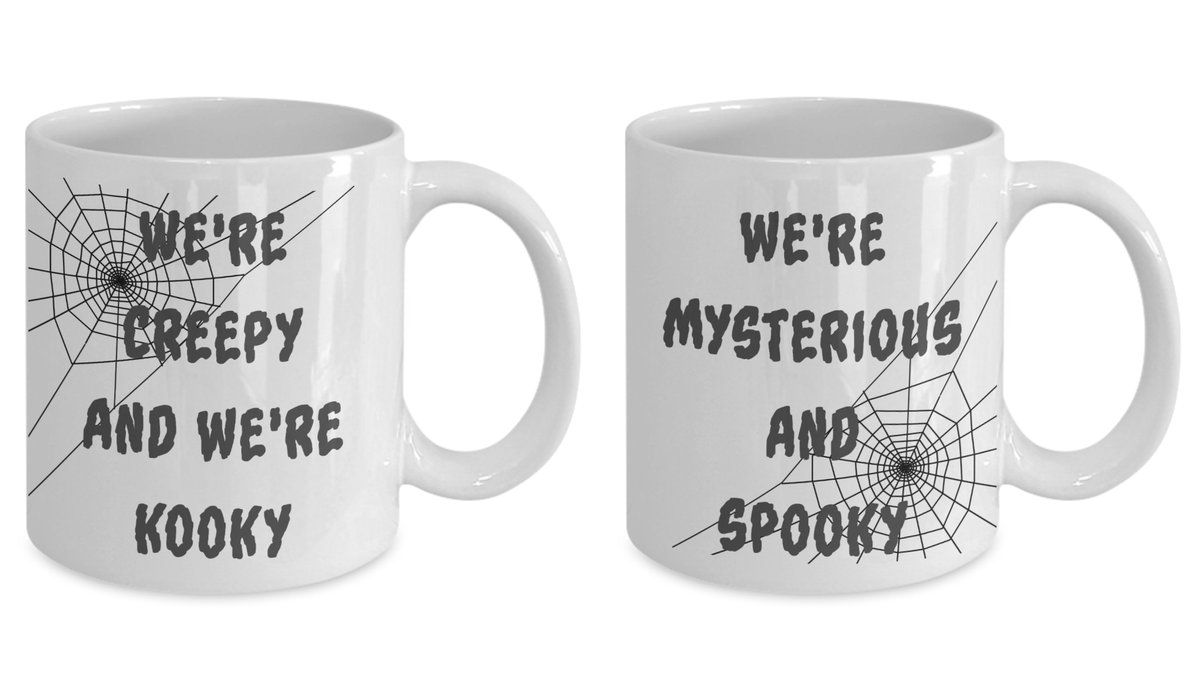 Halloween Mug Set Creepy Kooky Mysterious Spooky Addams Family Gift Set