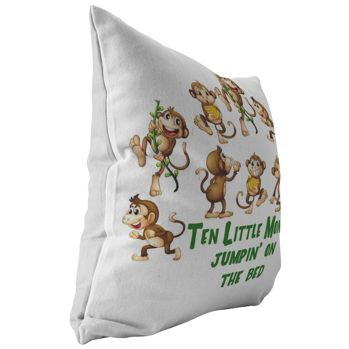 Ten Little Monkeys Home Decor Throw Pillow