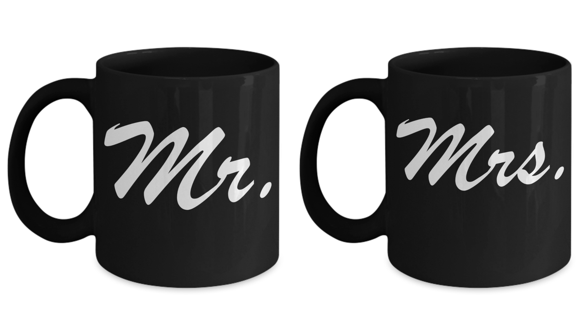 Wedding Gift Mug Set MR and MRS Perfect Anniversary Gift