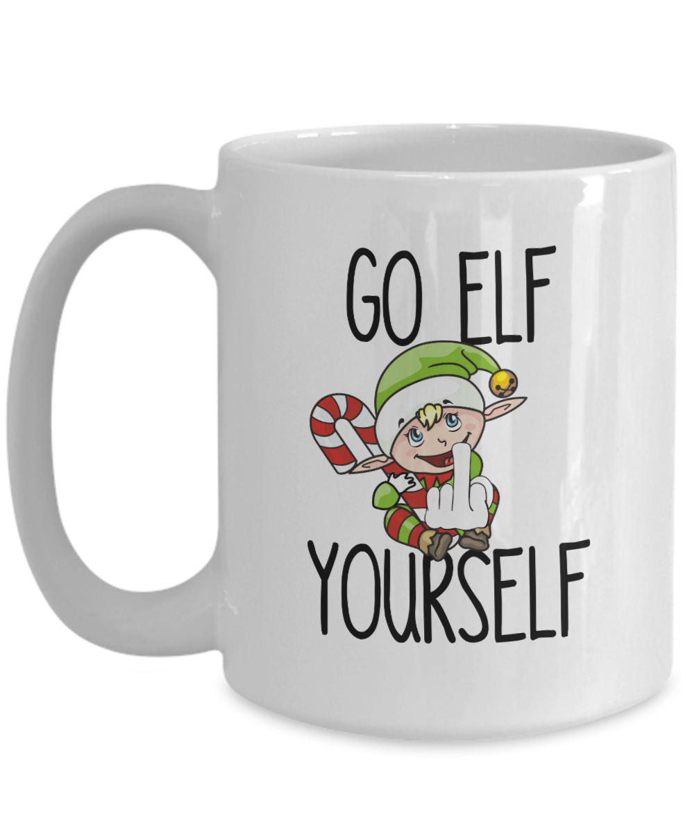 Hilarious Christmas Mug Go Elf Yourself Funny Secret  Santa Gift