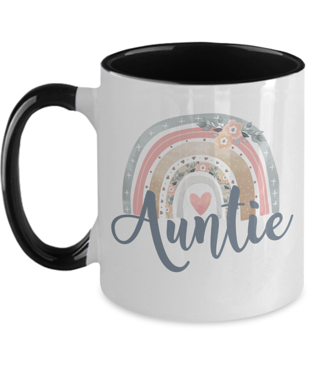Rainbow Auntie Mug Aunt Coffee Cup
