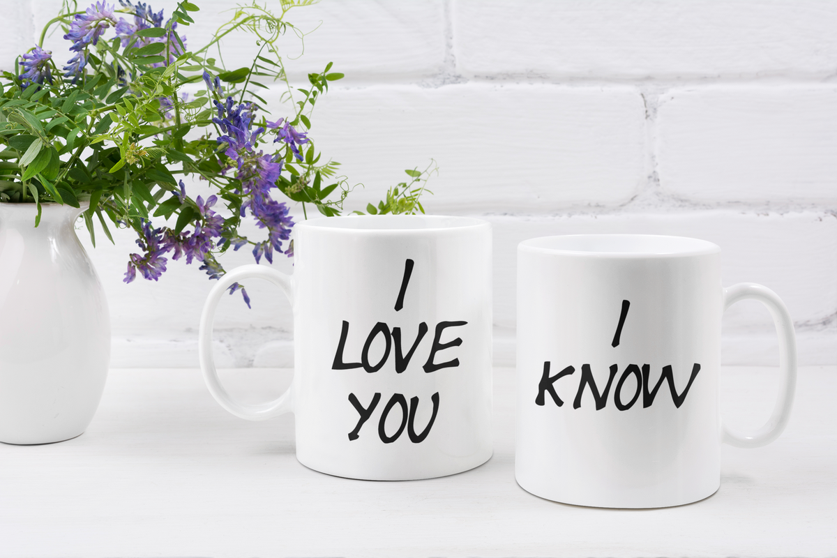 Couples Mug Set I Love You I Know Fun Cup Set for Two