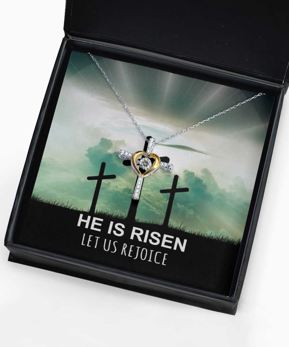 He is Risen Cross Necklace