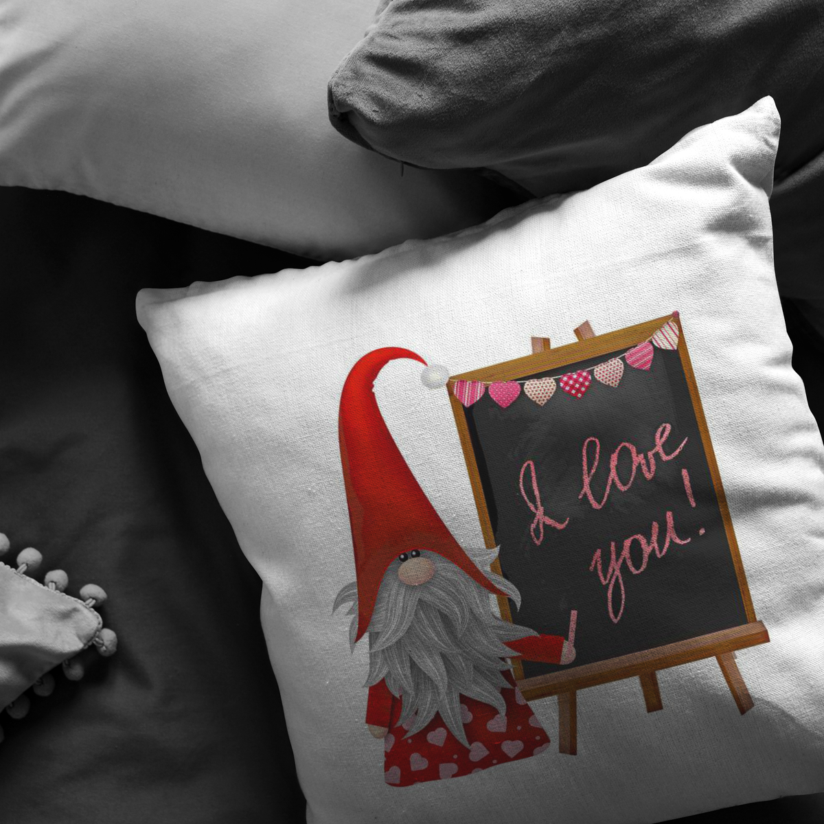 I Love You Gifts Gnome Throw Pillow